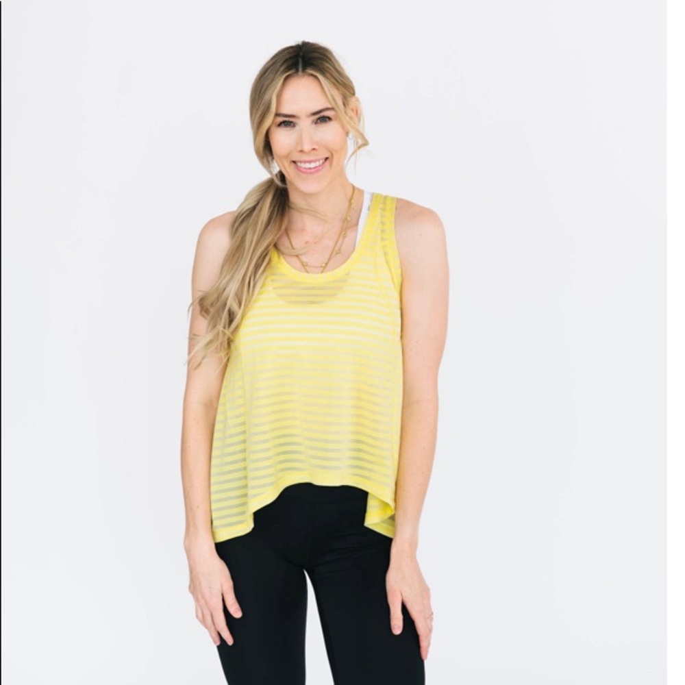 ZYIA lemon nimbus split back tank